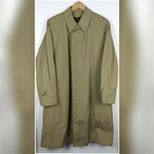 Mens London Fog faux fur lined tan trench coat 40R